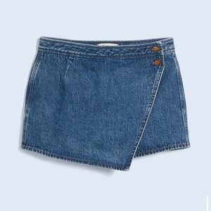 Denim Wrap Mini Skort